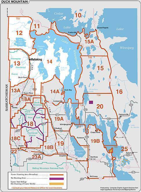 maps of manitoba canada. Hunting Map Manitoba Hunting